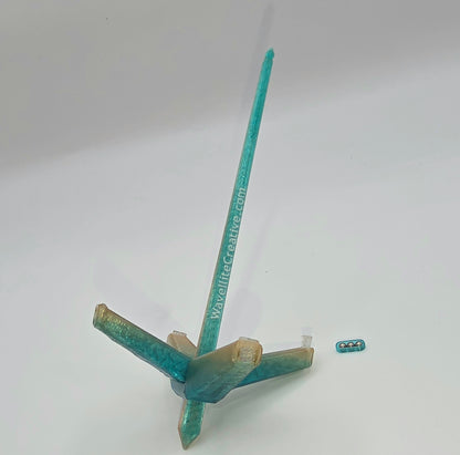 Roaming Wayfinder - Small, teal and orange with green accent