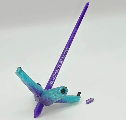 Roaming Wayfinder - Small, teal and purple black and white accents
