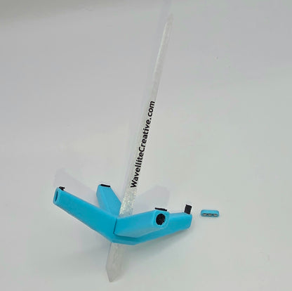 Roaming Wayfinder - Small, light blue on crystal white with black accents