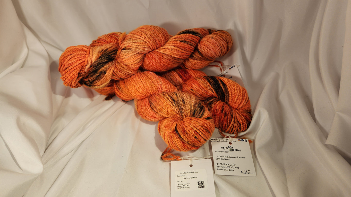 Jack o lantern, DK, Hand Dyed Yarn